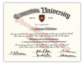 Concordia University - Fake Diploma Sample from Canada